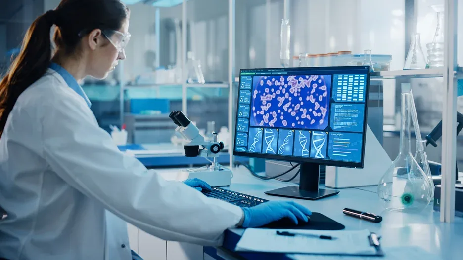 a specialist studies human gene