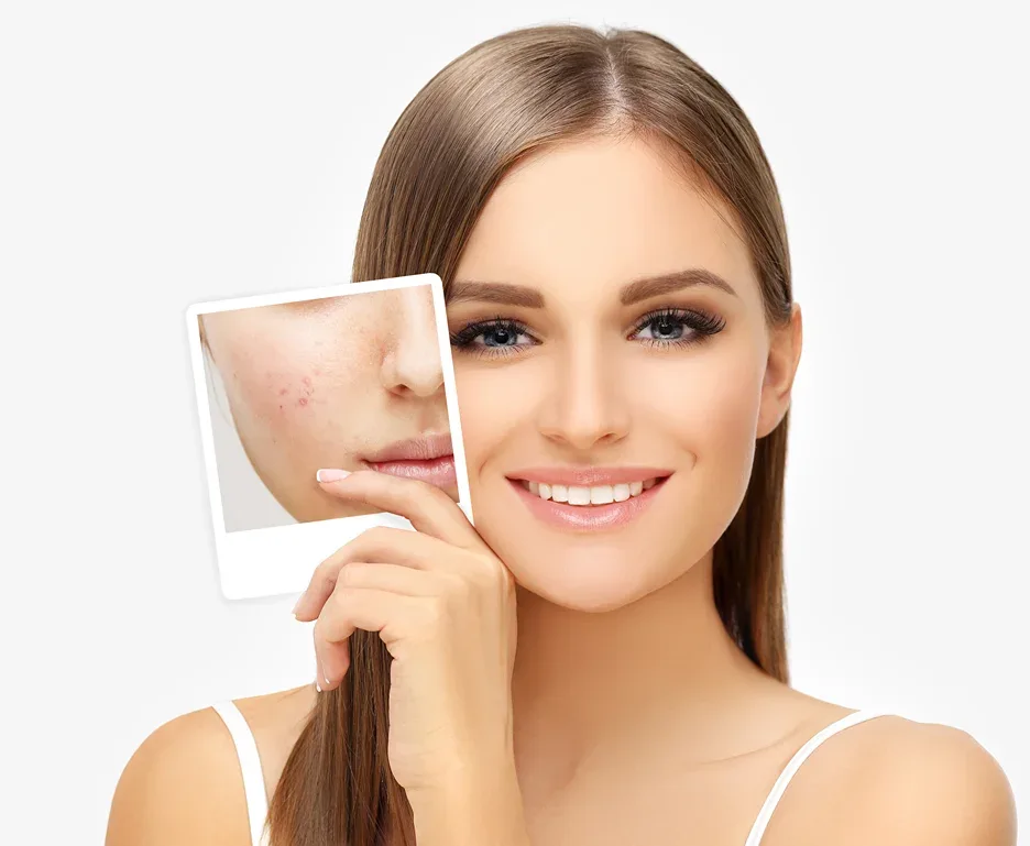 a woman with radiant skin