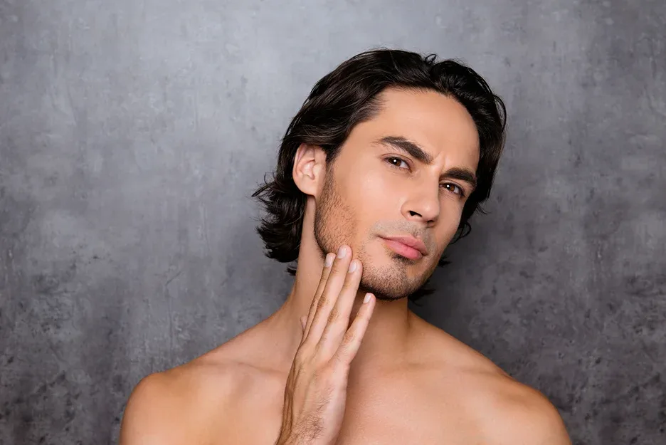 a portrait of a man with healthy skin