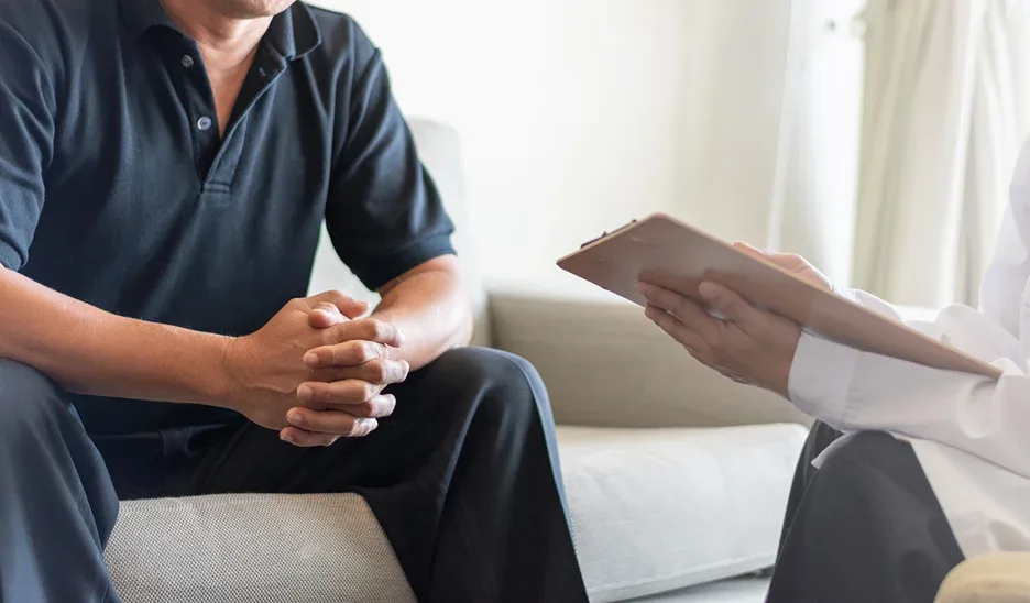 a patient consults his doctor regarding prostate concerns