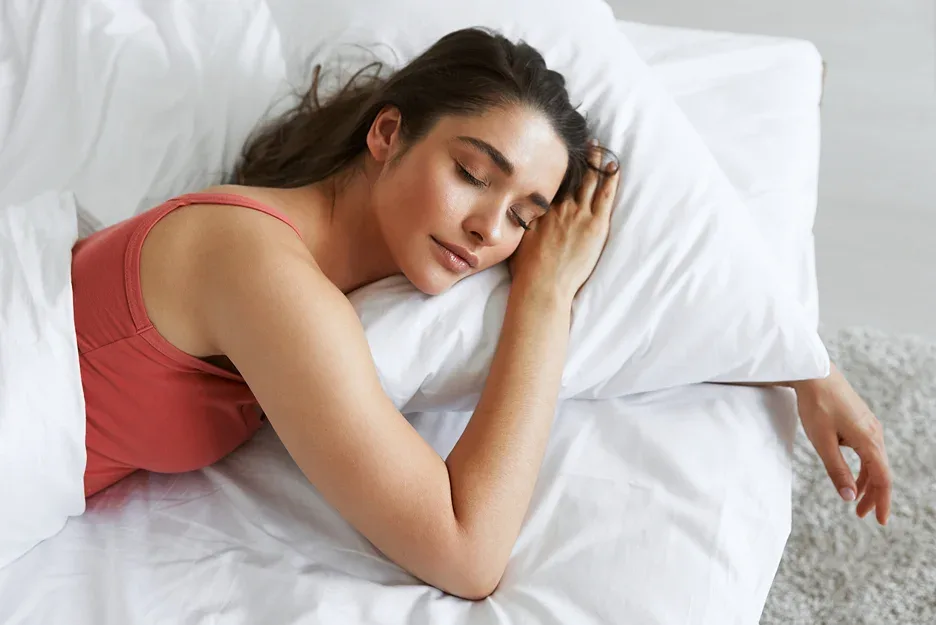 a woman getting enough sleep