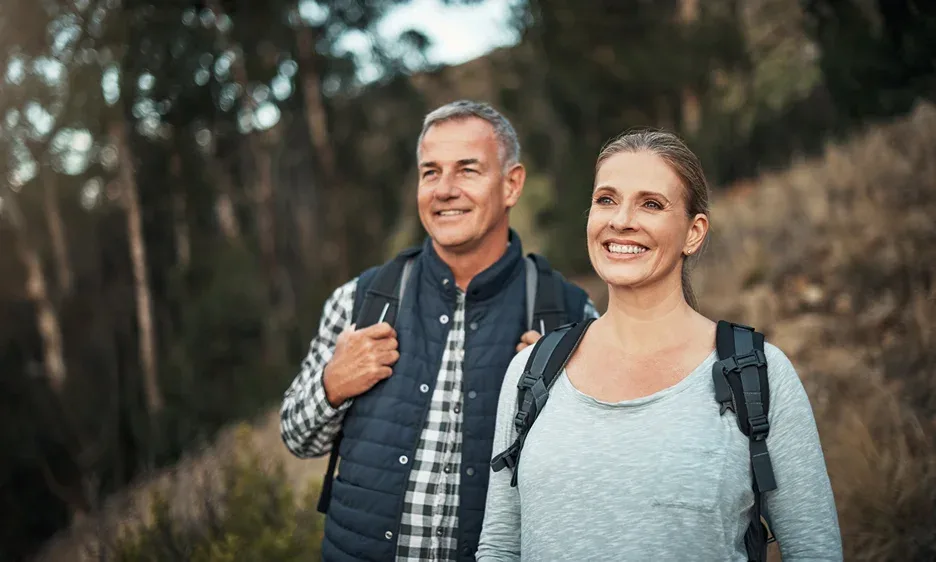 a couple went on hiking