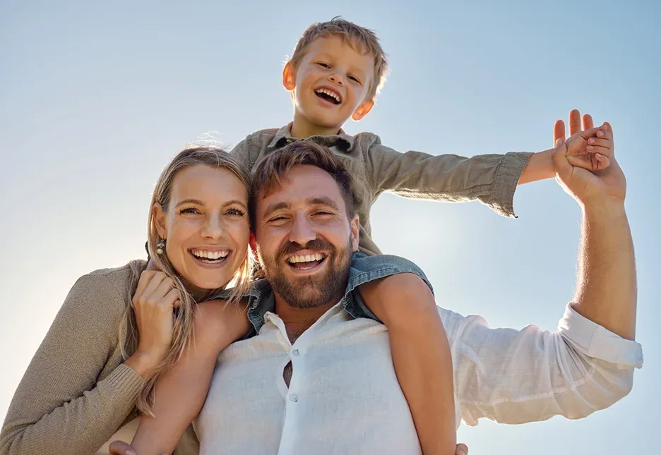 happy family on vacation