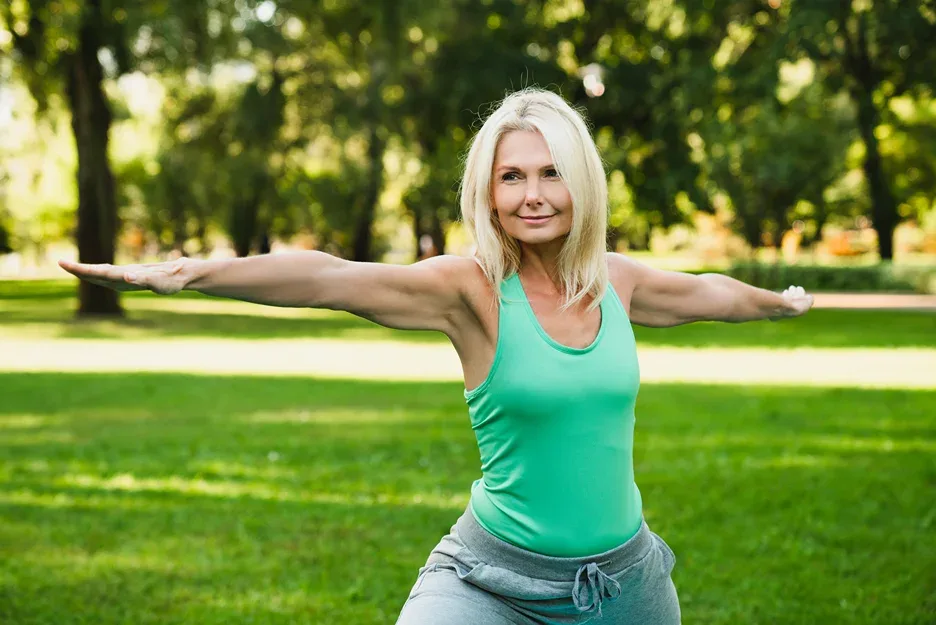 a woman had a yoga session outdoor