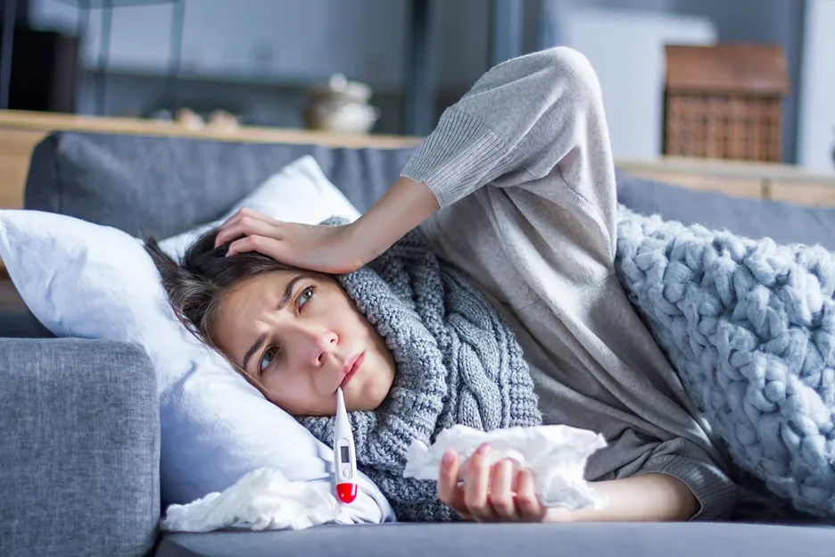 a woman has colds