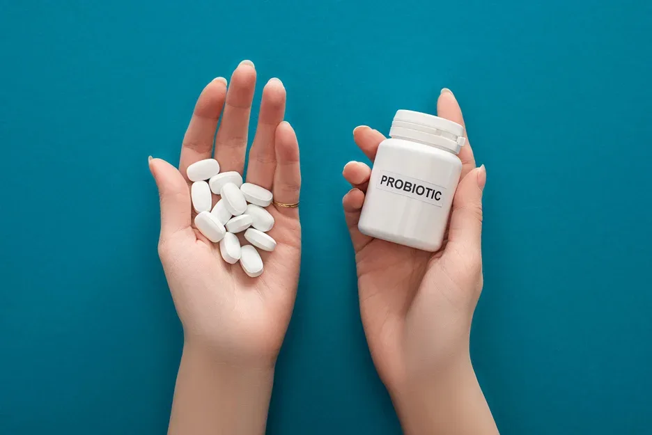 a bottle of probiotic
