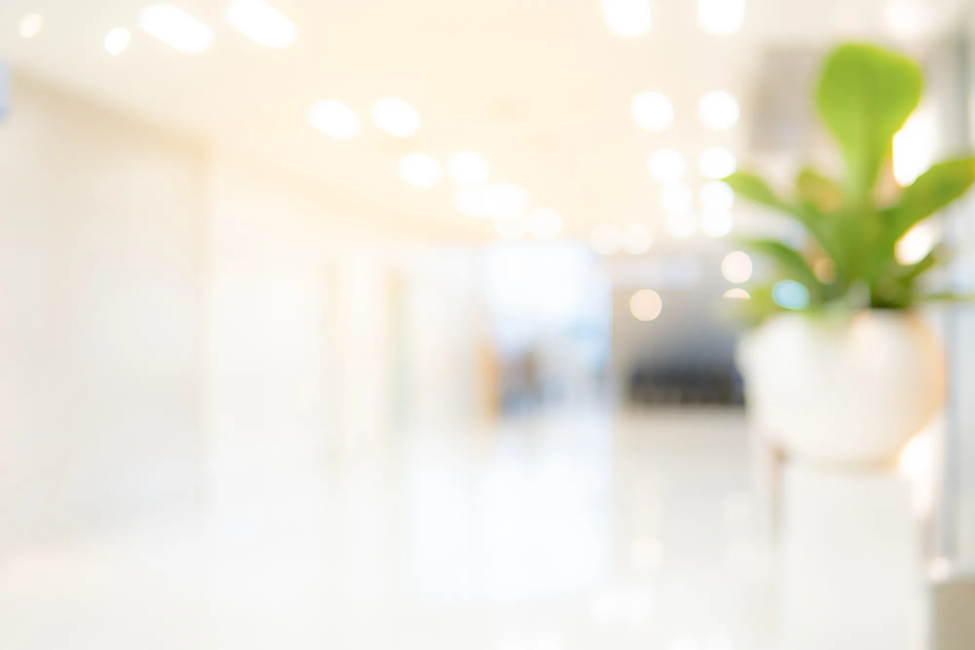 Softly blurred SeeBeyond Medicine clinic corridor