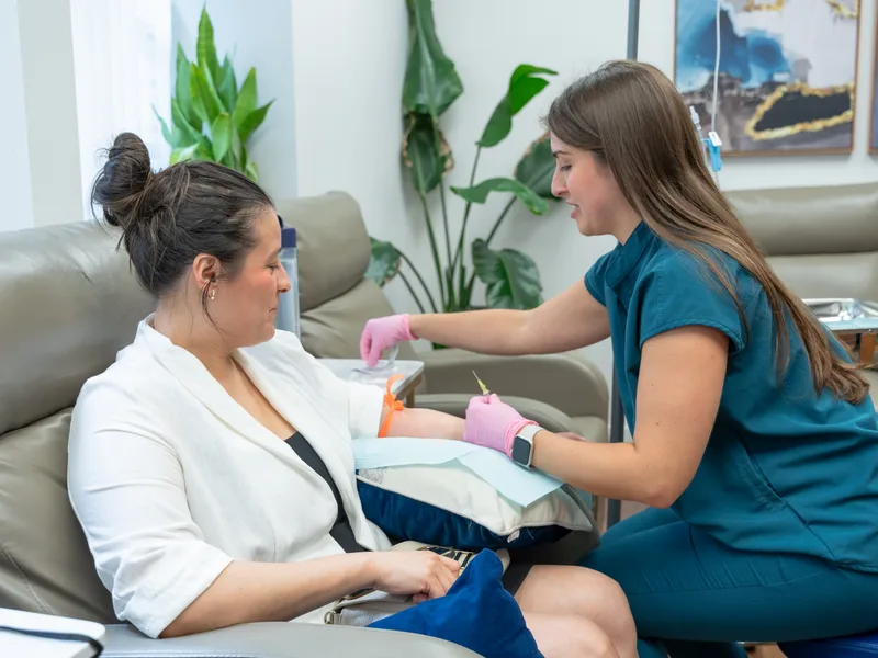 IV therapy and nutrient infusions — patient receiving IV drip at SeeBeyond Medicine